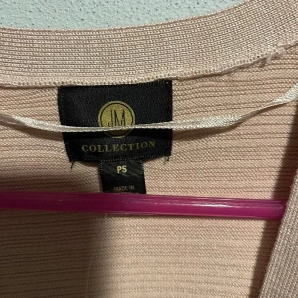 JM Collection Dip Dyed Tie Front Textured Cardigan - Picture 5 of 6